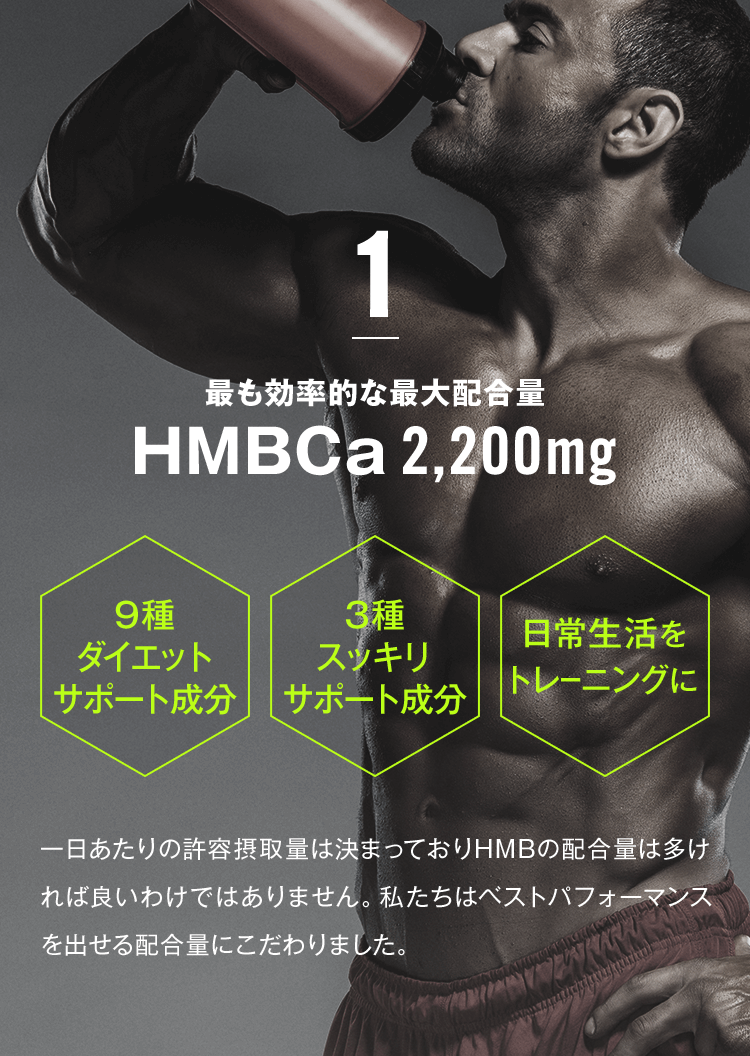 Point.1 最も効率的な最大配合量 HMBCa2,200mg